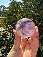 Load image into Gallery viewer, Natural Phantom Amethyst Crystal Sphere – Unique Purple Striped Amethyst,A61
