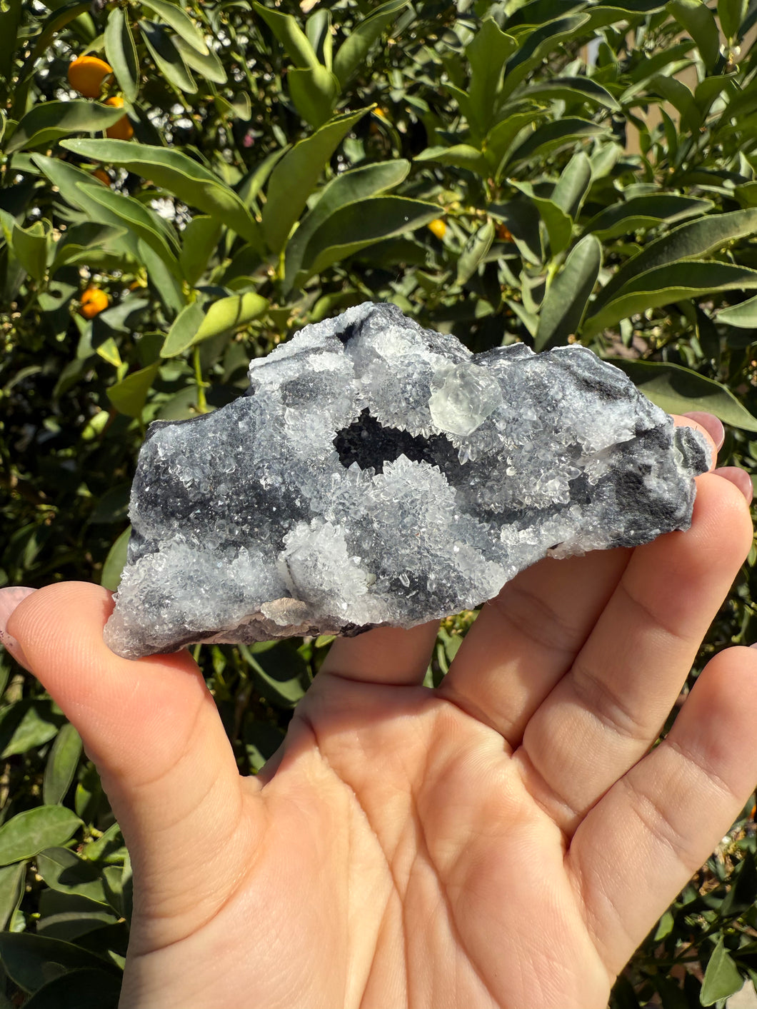Bright clear Fluorite with Druzy Quartz on matrix, Fluorite on Sugar Crystal