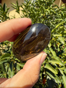 Natural Brazil Smoky Quartz Palm Stone / Meditation Palm Stones,A153