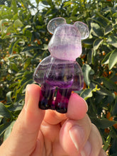 Load image into Gallery viewer, Natural Purple Candy Fluorite Bear Carving,Fluorite Stand Bear
