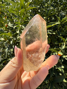 Natural Clear Quartz Crystal Point, Raw White Quartz Tower, A74
