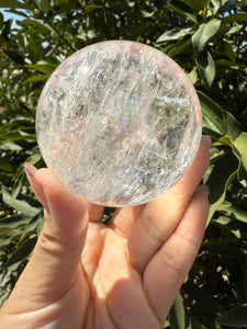 Rainbow Clear Quartz Crystal Sphere,Natural Healing Stone Ball,A117