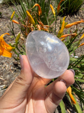 Load image into Gallery viewer, Natural Star Rose Quartz Crystal Egg Pink Healing Crystal Palm Stone,A481

