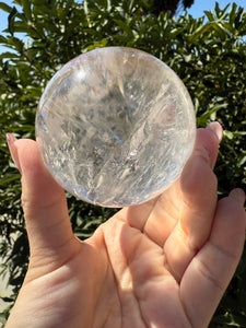Rainbow Clear Quartz Crystal Sphere,Natural Healing Stone Ball,A119