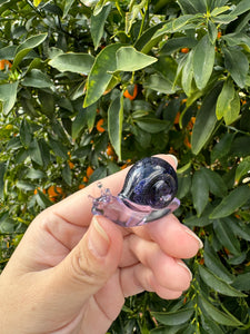 Mini Size Purple shiny stone Snail Handmade resin sculpture, Snail cute cool super kawaii decoration