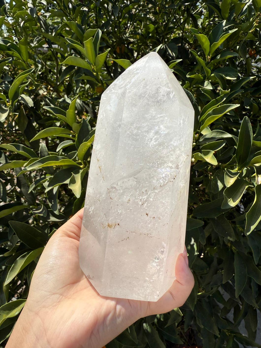 3.42lb Clear Quartz Crystal Tower Point – High Clarity Polished Stone, A56