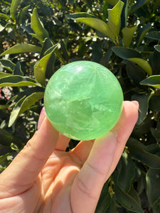 Green Fluorite Crystal Sphere – Discounted for Minor Flaw