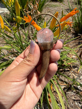 Load image into Gallery viewer, Deer Antler Crystal Wand,Black Tourmalinated Quartz Sphere Amethyst Wand
