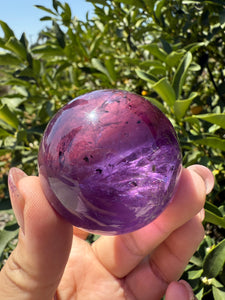 Chevron Amethyst Sphere with Goethite Inclusions,Davis Effect, A66
