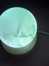 Load image into Gallery viewer, Green Fluorite Crystal Sphere with Unique Crystal Cavities Mineral Inclusions
