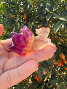 Natural Rainbow Candy Fluorite Fox, Fluorite Nine-Tailed Fox