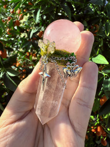 Natural Clear Quartz Sceptre,Rose Quartz Crystal,Crystal Sceptre,Crystal Wand