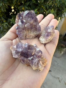 3pcs Natural Amethyst Druzy Quartz Cluster