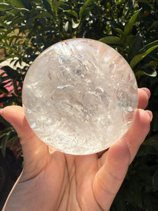Large Rainbow Clear Quartz Crystal Sphere – Natural Healing Stone Ball- A43