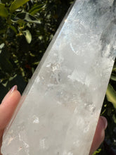Load image into Gallery viewer, Clear Quartz Tower with Snowy Inclusions – Large Crystal Point Wand,A50
