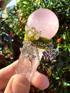 Natural Clear Quartz Sceptre,Rose Quartz Crystal,Crystal Sceptre,Crystal Wand