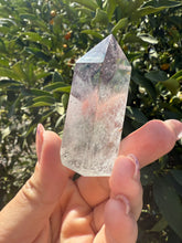 Load image into Gallery viewer, Garden Quartz Crystal Point Tower – Clear Quartz with Unique Inclusions, A81
