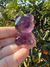 Load image into Gallery viewer, Natural Purple Candy Fluorite Geometric Bear Carving
