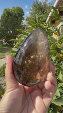 Load and play video in Gallery viewer, High-Grade Natural Brazilian Smoky Quartz Palm Stone,Meditation Palm Stones,A287
