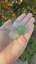 Load and play video in Gallery viewer, 4pcs Fluorite Mini Spheres ,Mini Green Fluorite Crystal Sphere
