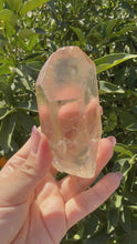 Load and play video in Gallery viewer, Natural Clear Quartz Crystal Point, Raw White Quartz Tower, A74
