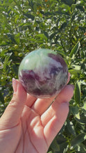 Load and play video in Gallery viewer, Natural Feather Fluorite Sphere,Snowflake Quartz Crystal Fluorite Ball,A222
