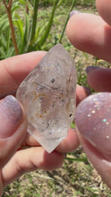 Load and play video in Gallery viewer, Natural Enhydro Quartz w/ Moving Bubble &amp;/or Carbon/Black Inclusions,A488
