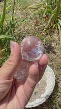 Load and play video in Gallery viewer, 1pc Random Pick Clear Quartz Sphere, Smoky Clear Quartz Small Crystal Ball
