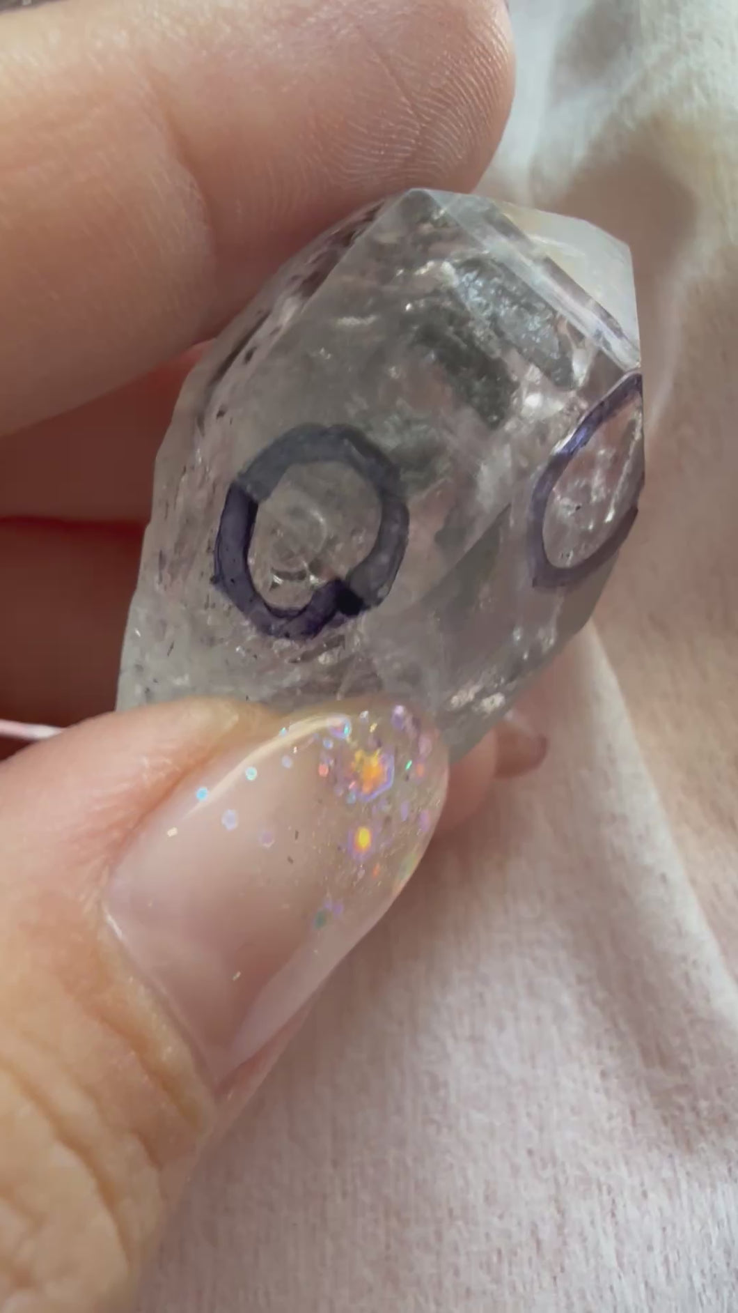 Raw Double-Terminated Enhydro Quartz Diamond Quartz with 2 Moving Bubble,A123