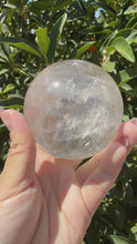 Load and play video in Gallery viewer, Rainbow Clear Quartz Crystal Sphere,Natural Healing Stone Ball,A118

