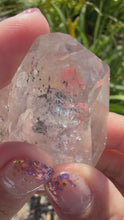 Load and play video in Gallery viewer, Natural Enhydro Quartz w/ Moving Bubble &amp;/or Carbon/Black Inclusions,A459
