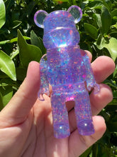 Load and play video in Gallery viewer, Shiny Mermaid glitter purple toy bear Handmade resin sculpture
