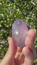 Load and play video in Gallery viewer, Palm Stone,Amethyst Worry Stone, Raw Stone,Palm Chakra Stone,A205
