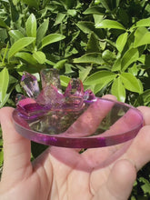 Load and play video in Gallery viewer, Yellow Purple Crystal Cluster Shiny Resin Oval Tray
