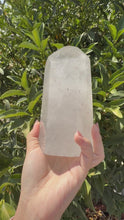 Load and play video in Gallery viewer, 3.42lb Clear Quartz Crystal Tower Point – High Clarity Polished Stone, A56
