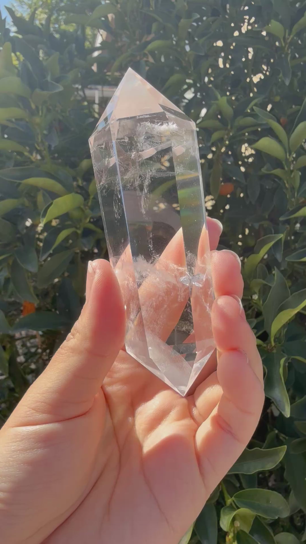Double Terminated Clear Quartz Crystal Point, Natural Healing Stone, A158
