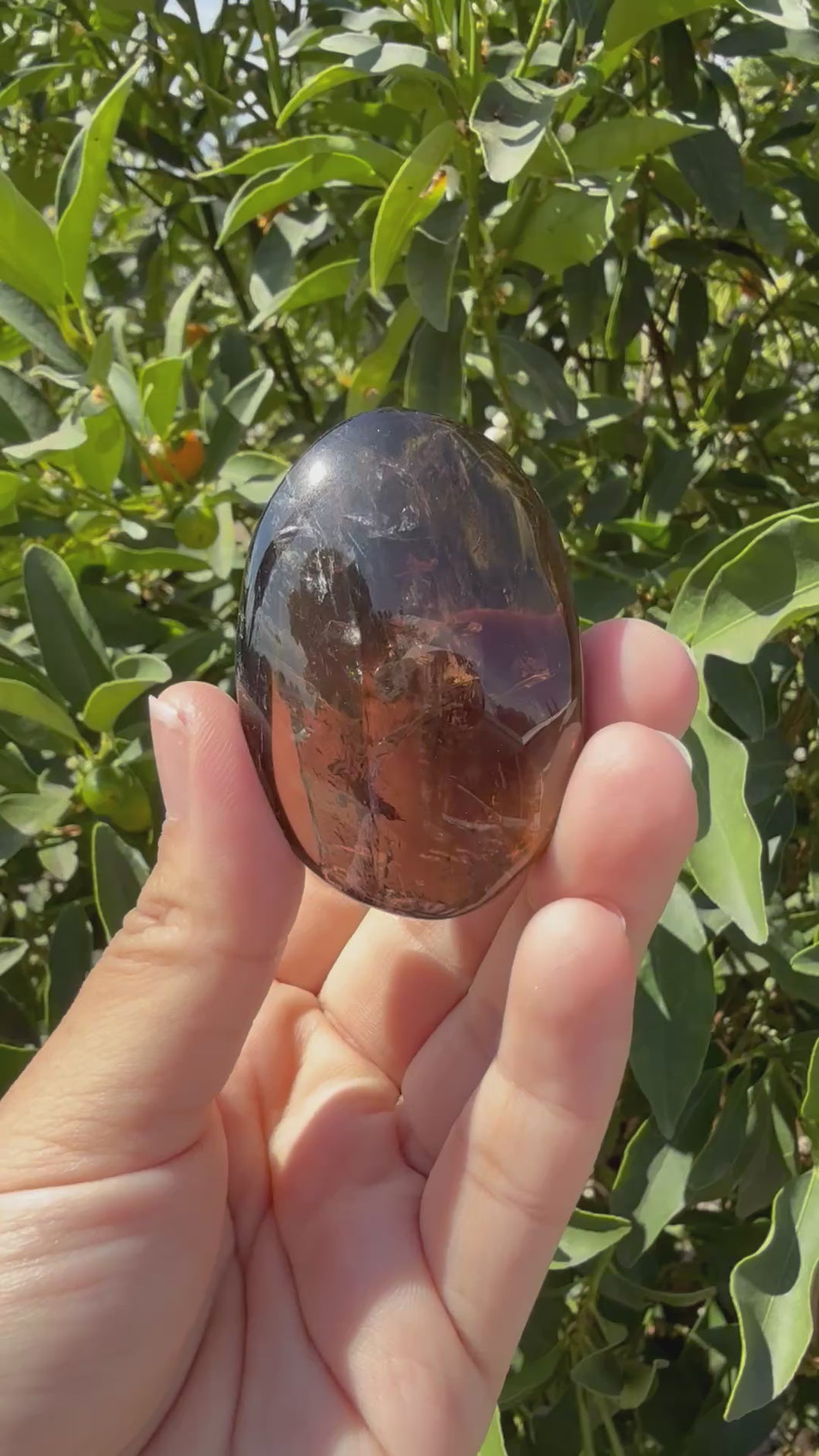 Natural Brazil Smoky Quartz Palm Stone / Meditation Palm Stones,A156