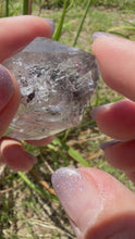 Load and play video in Gallery viewer, Natural Enhydro Quartz w/ Moving Bubble &amp;/or Carbon/Black Inclusions,A487

