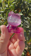 Load and play video in Gallery viewer, Small Purple Candy Fluorite Geometric Bear Carving
