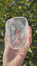 Load and play video in Gallery viewer, Clear Quartz Offering Bowl,Crystal Quartz Altar Bowl,Crystal Tray,B136
