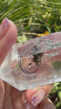 Load and play video in Gallery viewer, Natural Enhydro Quartz w/ Moving Bubble &amp;/or Carbon/Black Inclusions,A448
