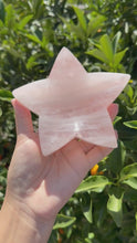 Load and play video in Gallery viewer, Star Rose Quartz Crystal Bowl, Polished Rose Quartz Dish-Rose Quartz Tray,B87

