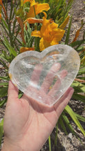 Load and play video in Gallery viewer, Natural Clear Quartz Heart Dish,Crystal Tray,Decorative Altar Dish,B158
