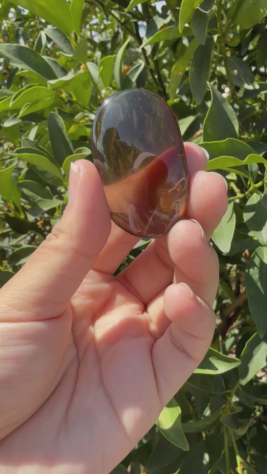 Natural Brazil Smoky Quartz Palm Stone / Meditation Palm Stones,A154