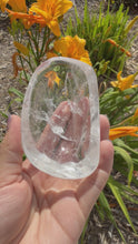 Load and play video in Gallery viewer, Small Clear Quartz Offering Bowl,Crystal Quartz Altar Bowl,Crystal Tray,B149
