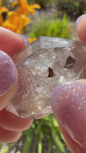 Load and play video in Gallery viewer, Natural Enhydro Quartz w/ Moving Bubble &amp;/or Carbon/Black Inclusions,A472
