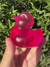 Load and play video in Gallery viewer, Large Resin cute clear pink duck Sculpture
