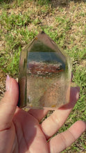 Load and play video in Gallery viewer, Garden Phantom Quartz Crystal Tower – Natural Lodolite Point
