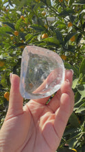 Load and play video in Gallery viewer, Mini Clear Quartz Offering Bowl,Crystal Quartz Altar Bowl,Crystal Tray,B131
