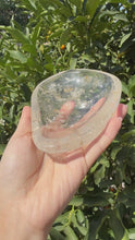 Load and play video in Gallery viewer, Large Clear Quartz Offering Bowl,Crystal Quartz Altar Bowl,Crystal Tray,B51
